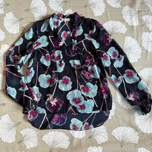 1. State Floral Blouse with Neck Bow XS
